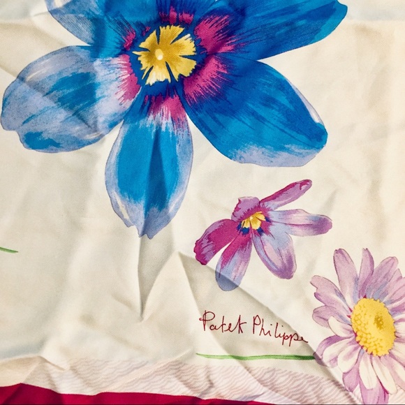 RARE PATEK PHILIPPE silk square Italian made scarf - Picture 9 of 11